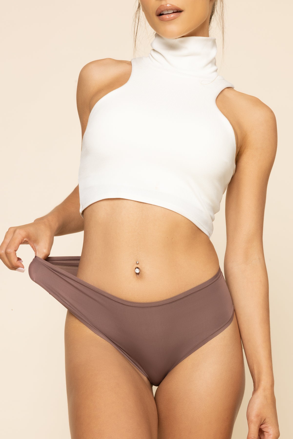 Next to Nothing Higher Rise Cheeky Panty - Dark Mocha Shop Sale Online