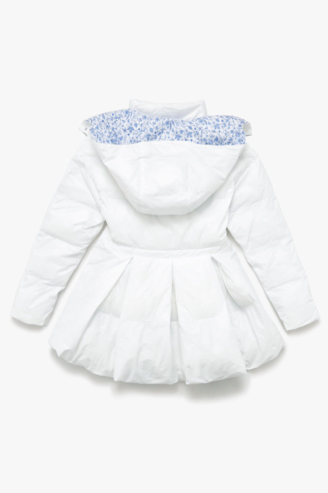 Pearl Peplum Puffer Jacket - White Enjoy Cheap Online