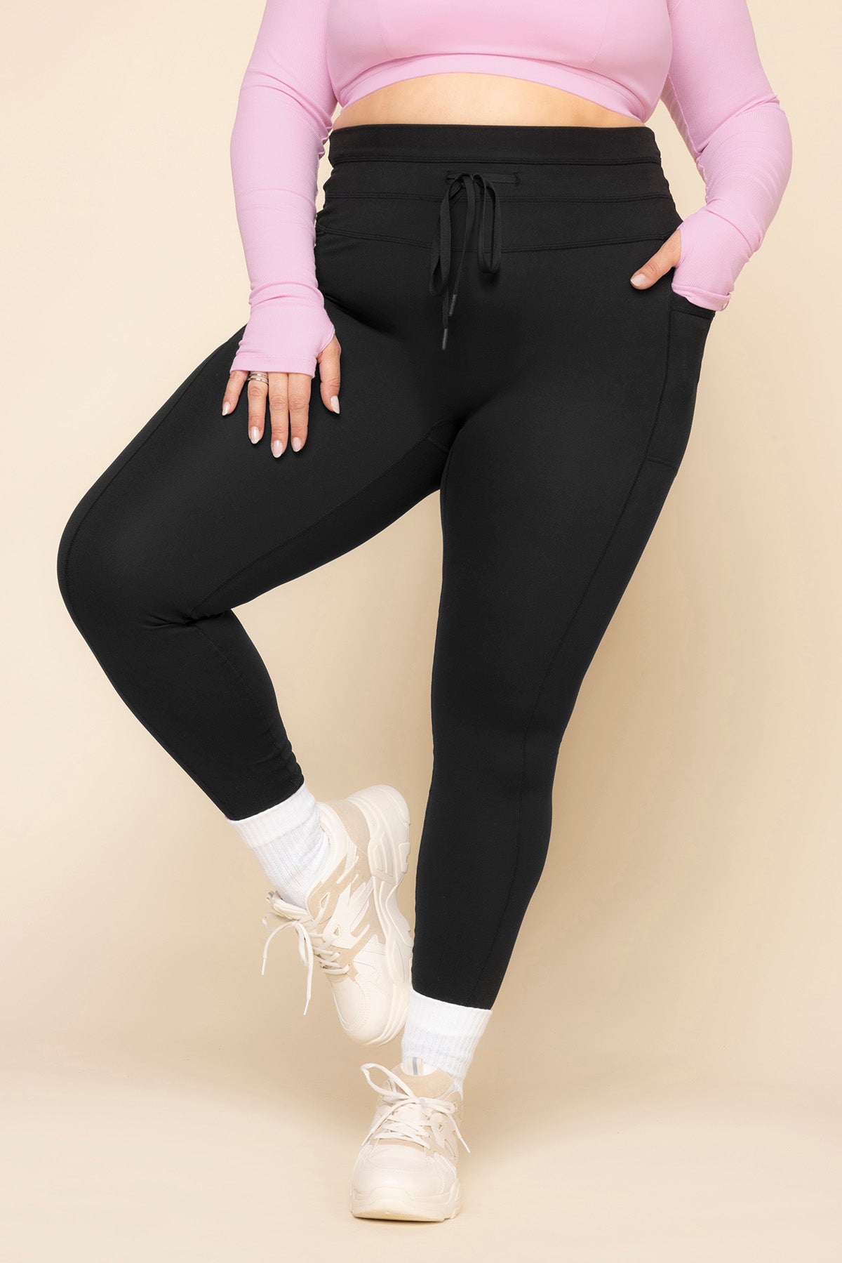 Cargo Leggings with Pockets - Black Affordable Online