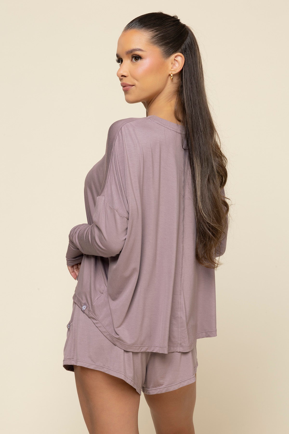 The Perfect Long Sleeve Top - Dusty Mauve Clearance Get Authentic