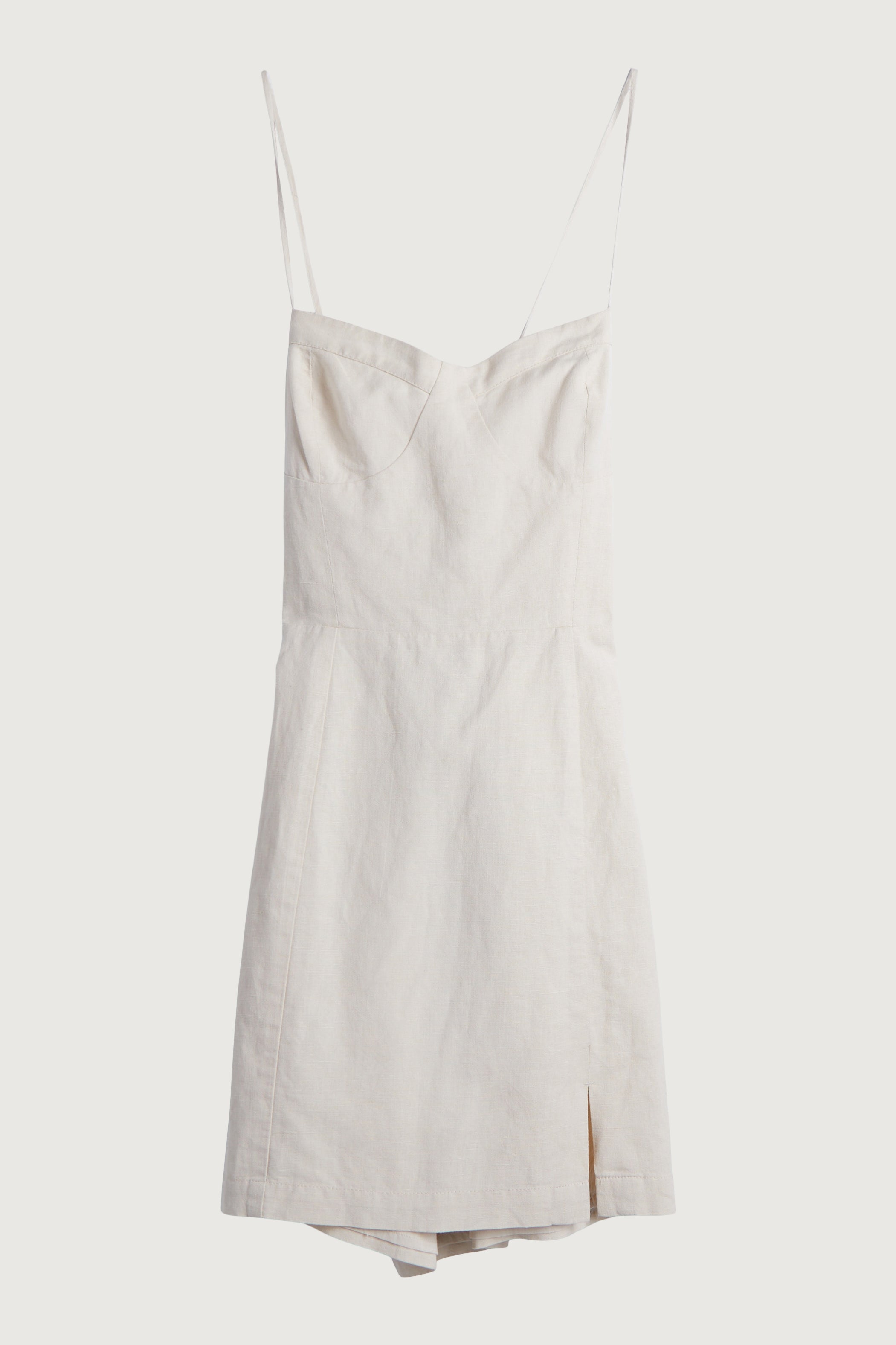 LINEN BLEND OPEN BACK MINI DRESS Big Sale Sale Online