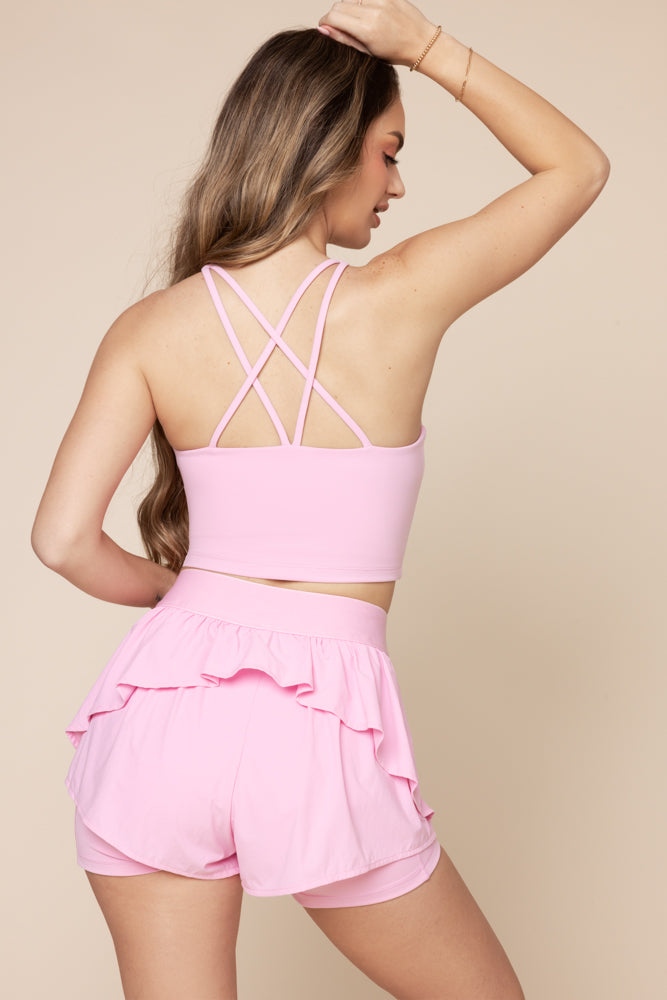 Cleo Corset Crop Bralette - Bubblegum With Mastercard