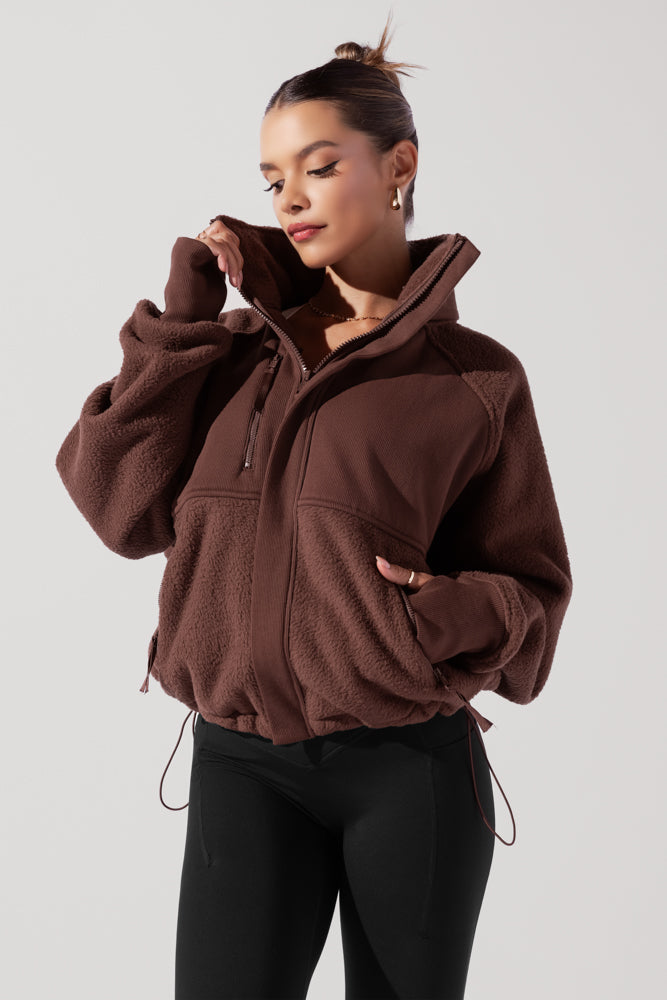 Find Your Inner Fleece Jacket - Chocolate Cheap Fashion Style