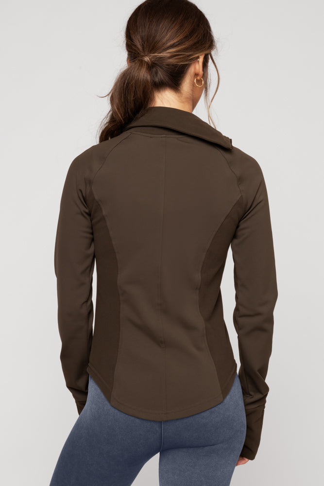 Chasing Pavements Mockneck Pullover - Dark Brown Enjoy Cheap Pice