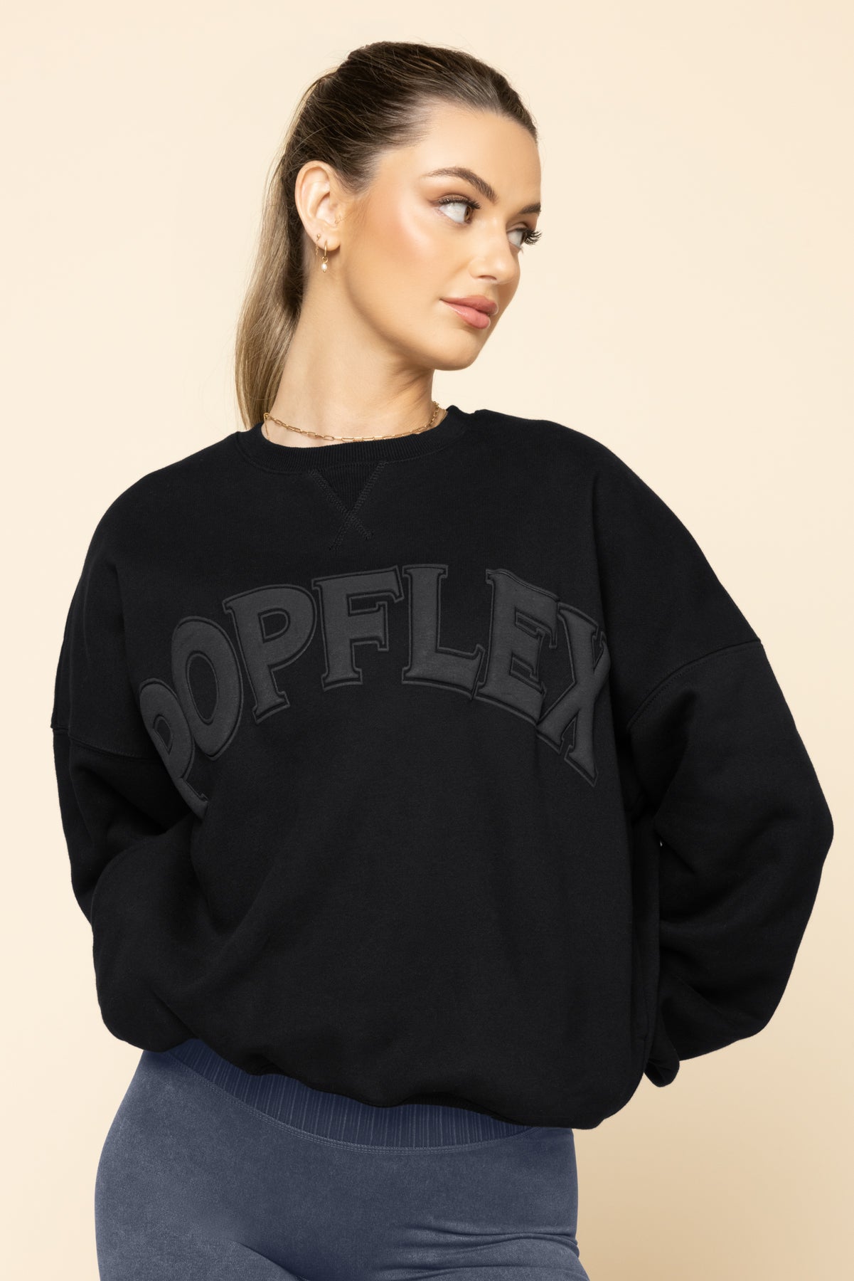 POPFLEX Cloud Crewneck Sweater - Black Clearance Best Seller