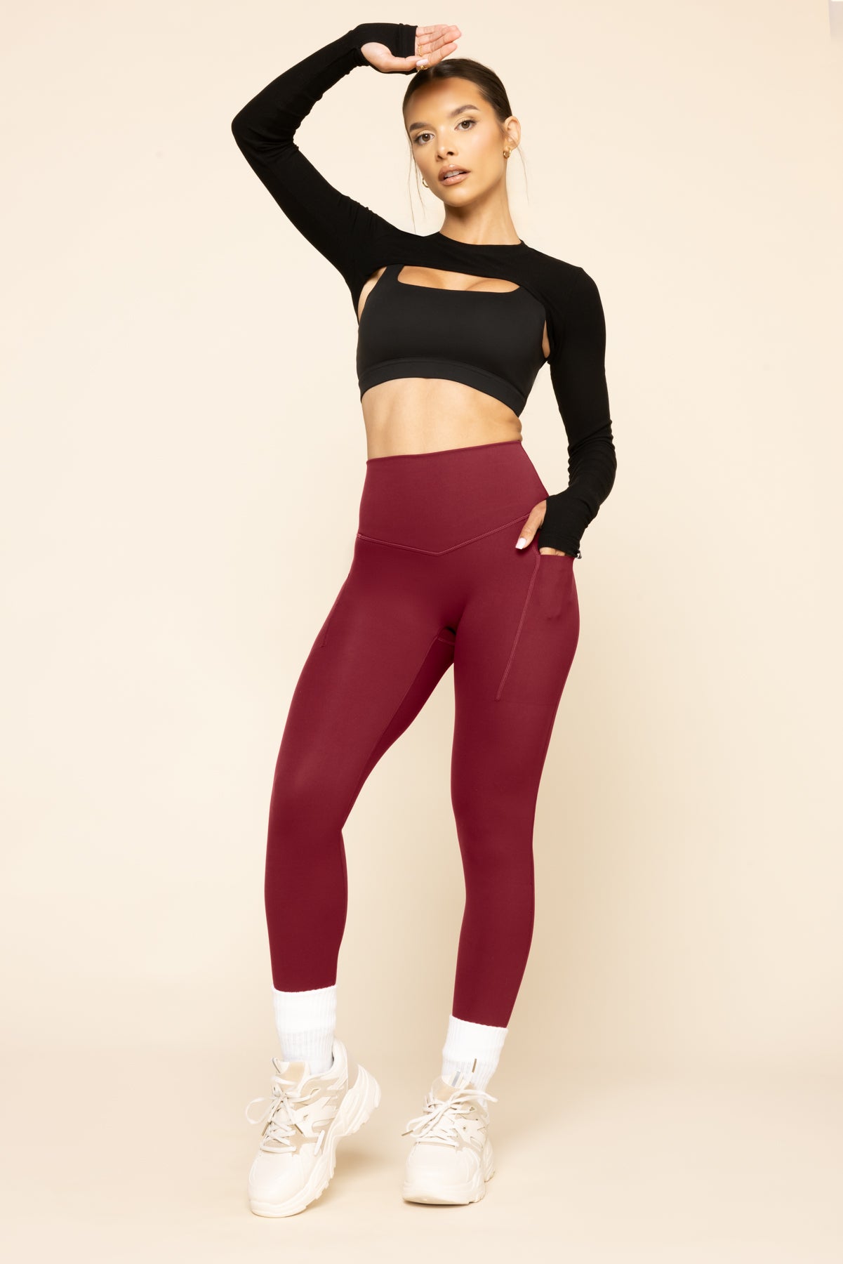 Supersculpt Leggings with Pockets - Crimson Clearance Store Sale Online