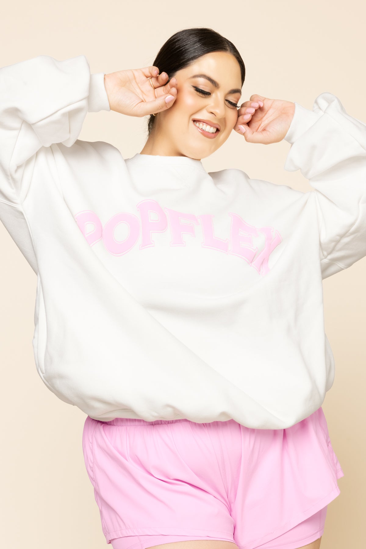 POPFLEX Cloud Crewneck Sweater - White Clearance New Arrival