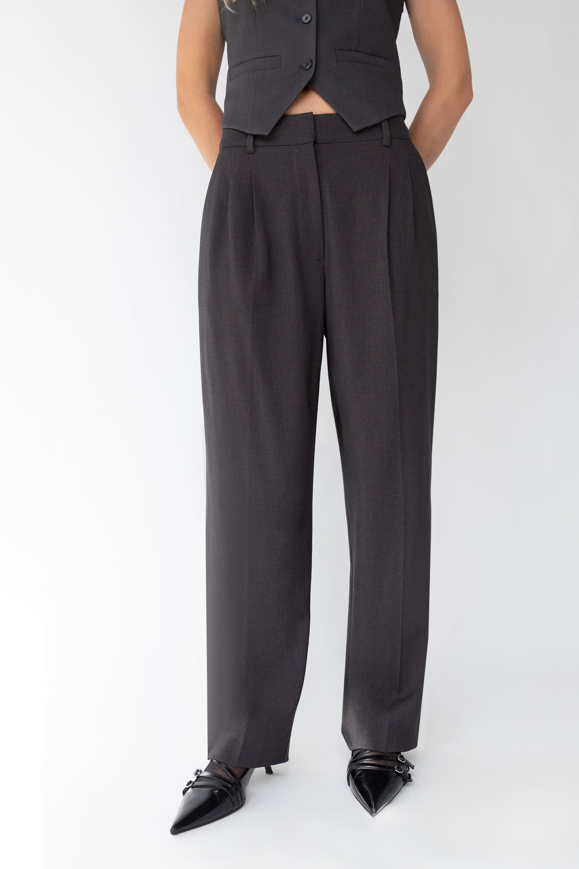 STRAIGHT LEG HIGH-RISE TROUSER Visit New Cheap Pice