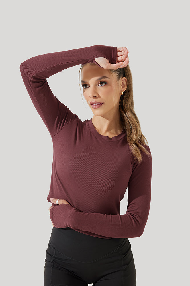 Refine Long Sleeve Top - Rose Clay Clearance Factory Outlet