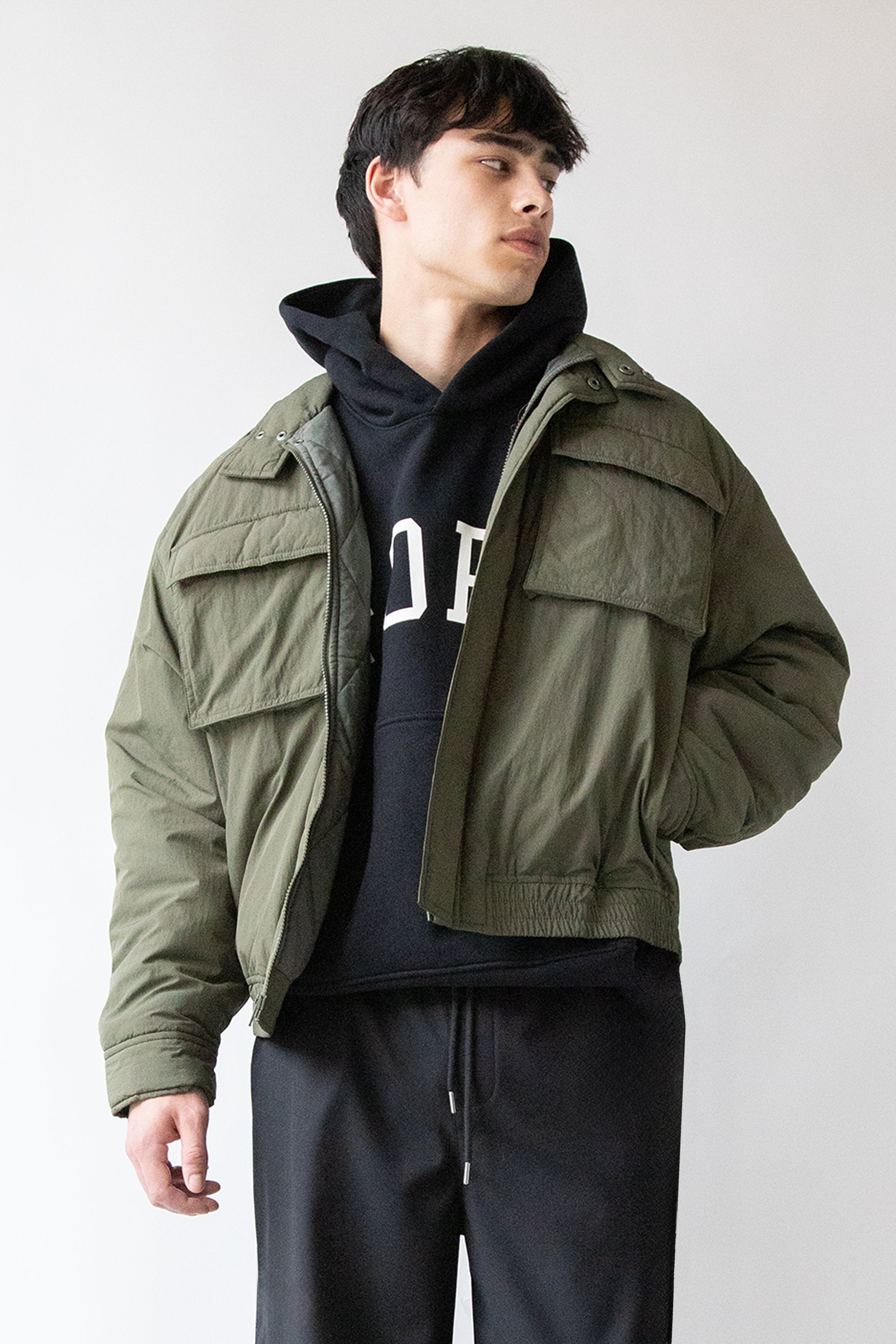 LS OVERSIZED NYLON BOMBER JACKET| OAK + FORT Cheap Visa Payment