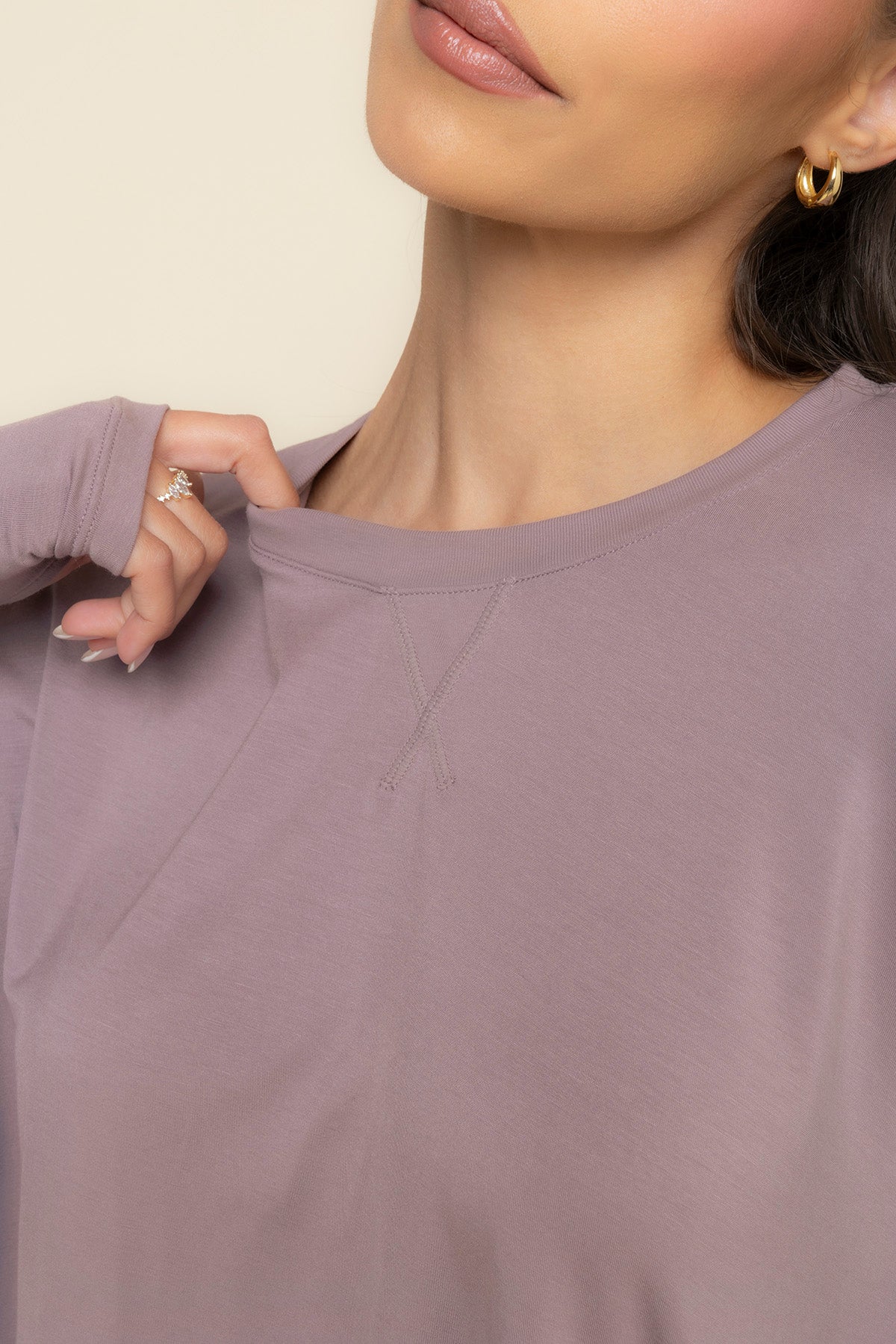 The Perfect Long Sleeve Top - Dusty Mauve Clearance Get Authentic