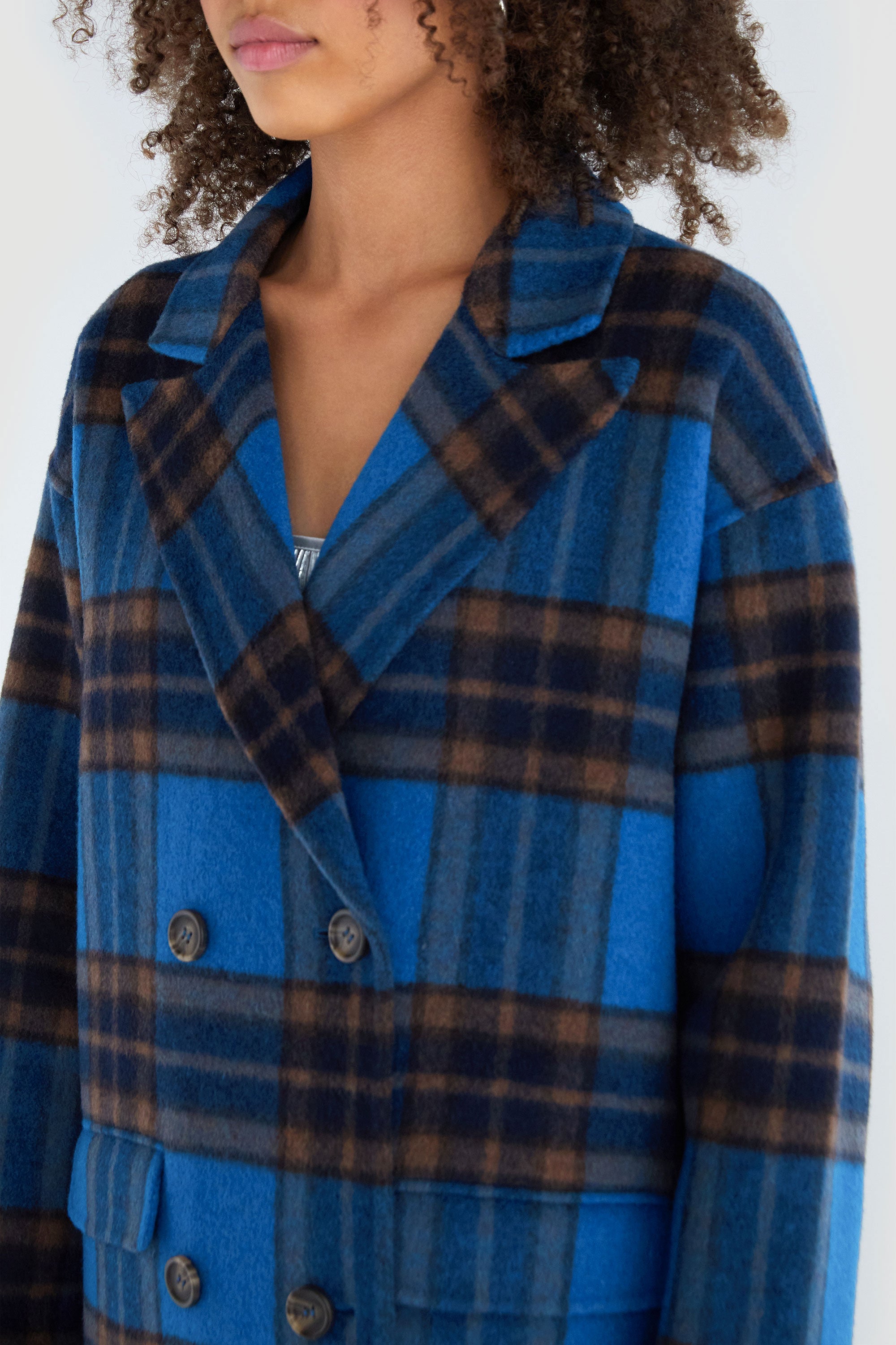 OVERSIZED PLAID WOOL BLEND COAT Cheap Best Store To Get