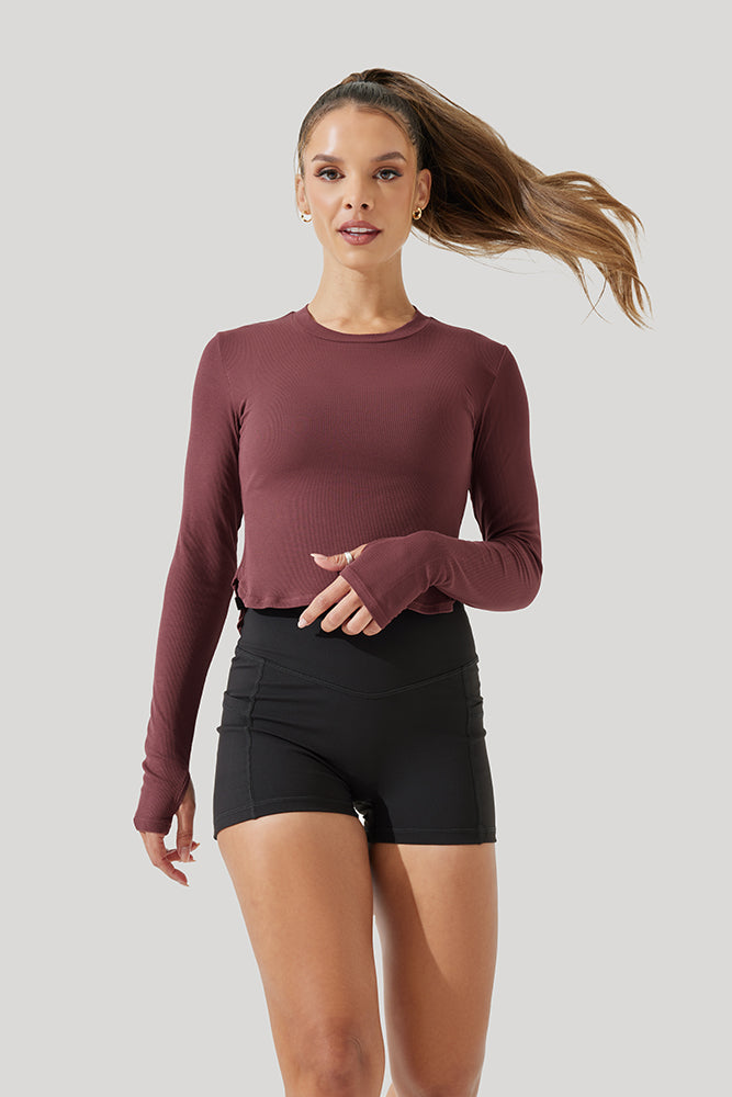 Refine Long Sleeve Top - Rose Clay Clearance Factory Outlet