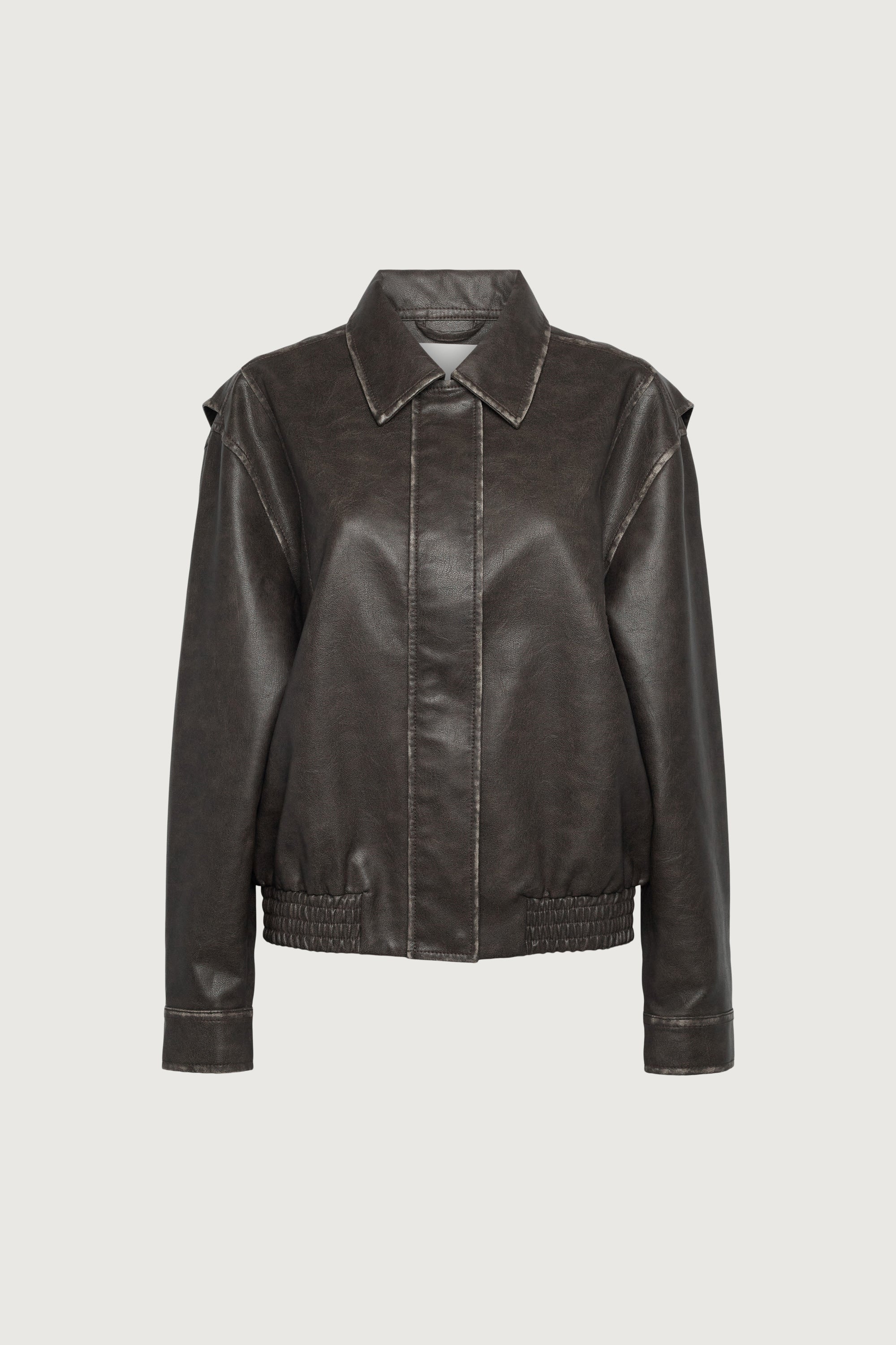 VINTAGE INSPIRED VEGAN LEATHER BOMBER JACKET Genuine Sale Online