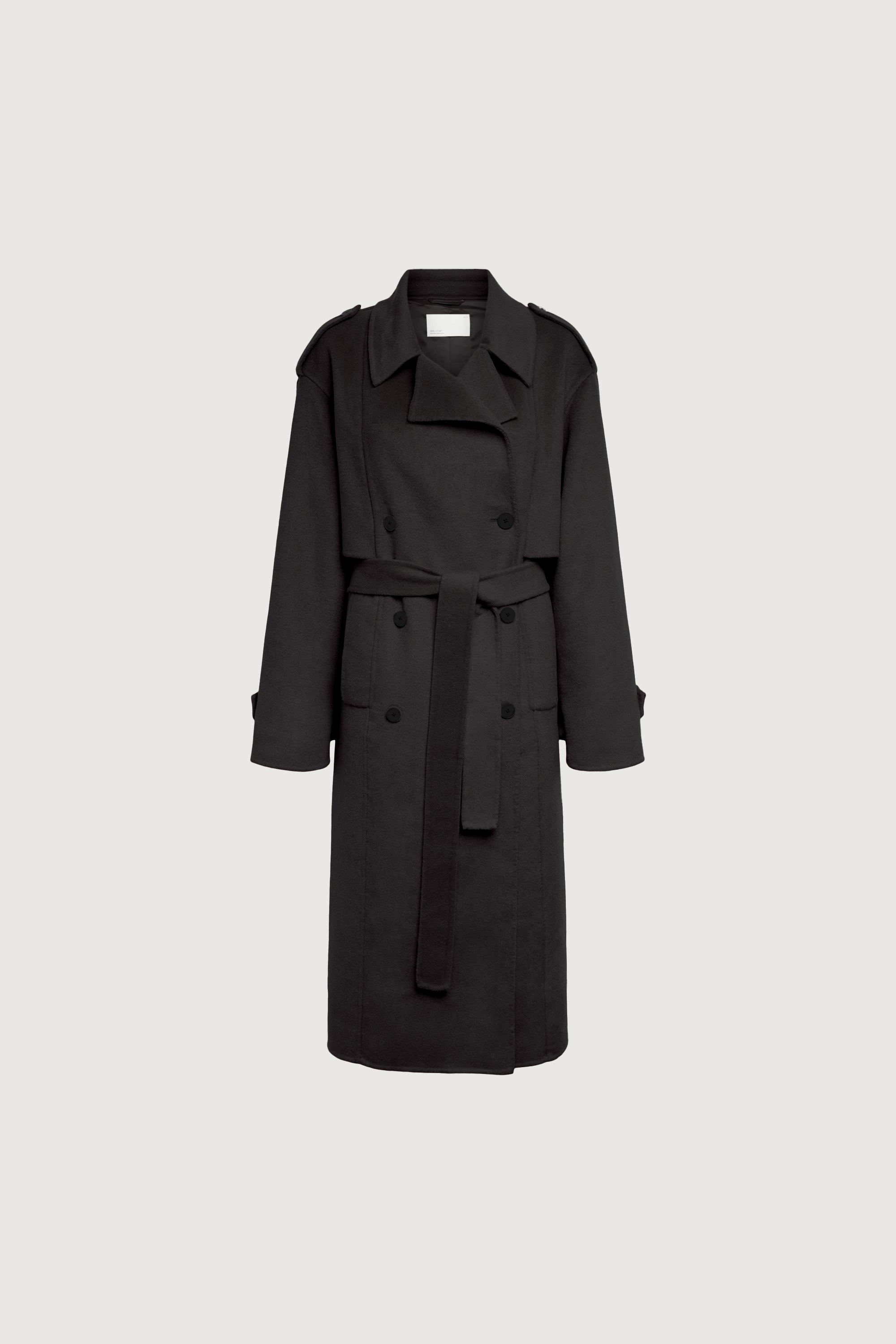 BRUSHED WOOL-BLEND BELTED COAT Good Selling Cheap Online