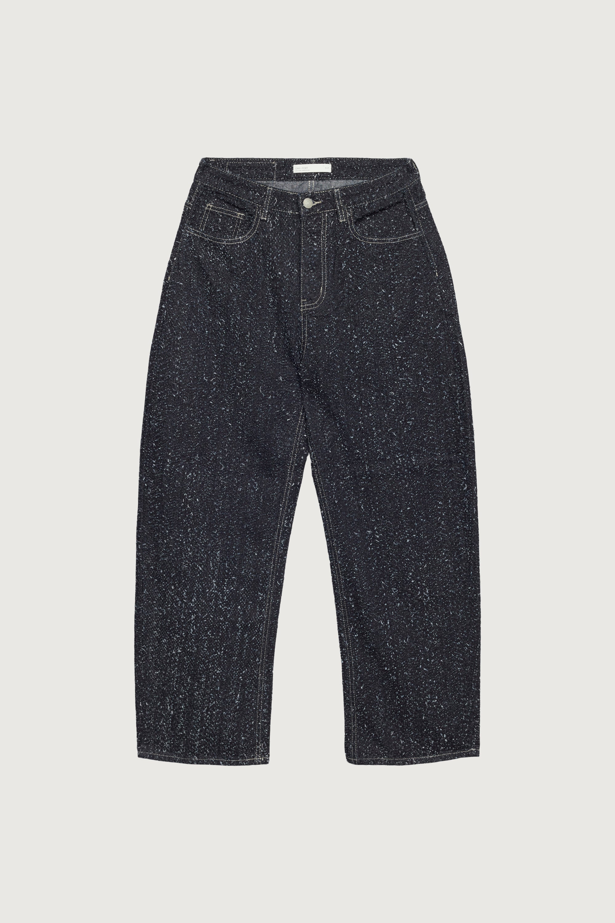 BOUCLE TEXTURED BARREL CURVED LEG JEAN Quality From China Wholesale