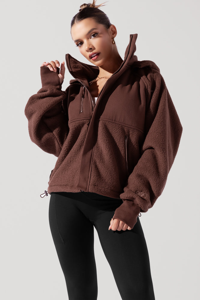 Find Your Inner Fleece Jacket - Chocolate Cheap Fashion Style