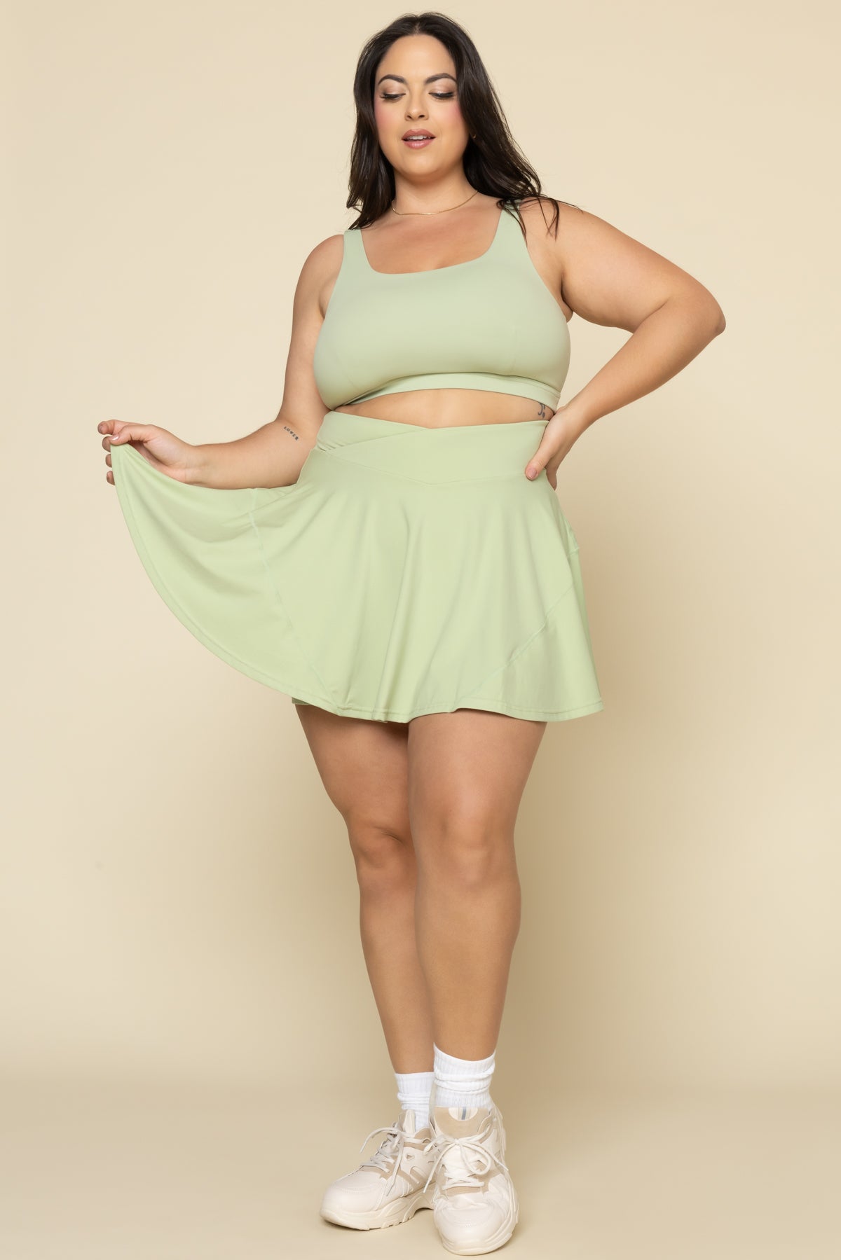 Crisscross Hourglass Twirl Skort - Pistachio Free Shipping Visit