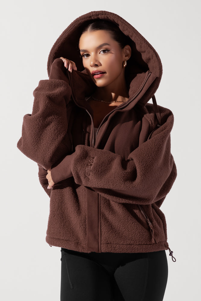 Find Your Inner Fleece Jacket - Chocolate Cheap Fashion Style