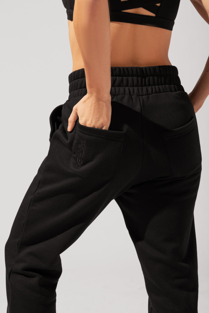 Cloud Rollover Sweatpant - Black Discount Official Site