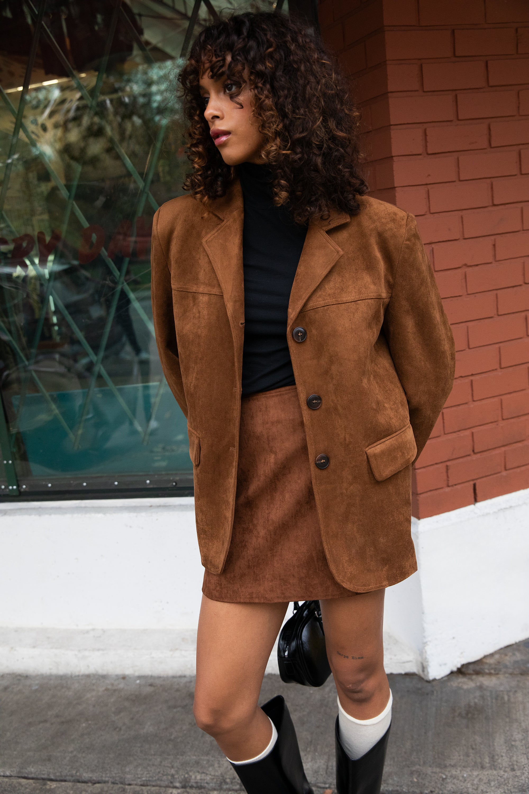 VEGAN SUEDE MINI SKIRT Discount Supply