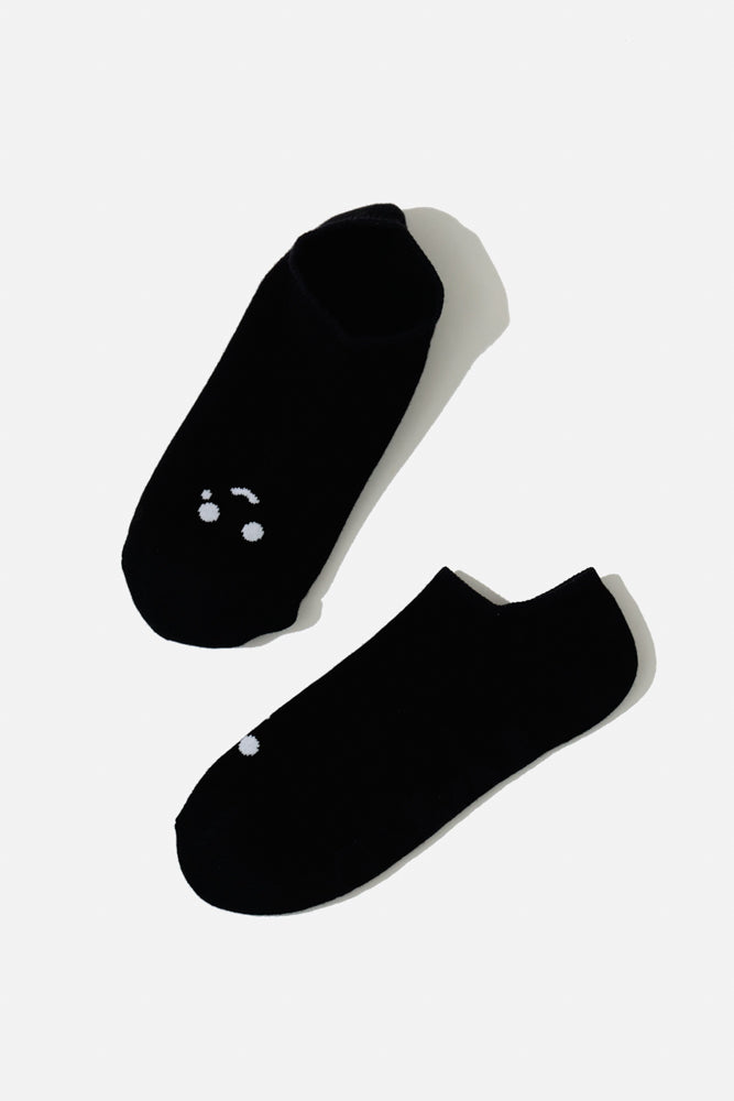 Happy Cry Face Low Rise Socks - Black Cheap Sale Sast