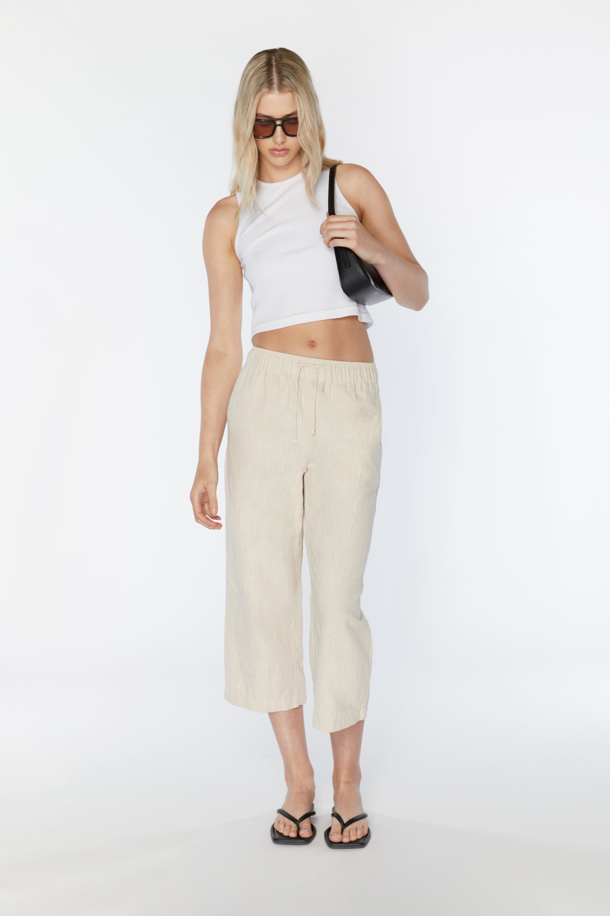 LINEN DRAWSTRING PANTS Free Shipping Sast