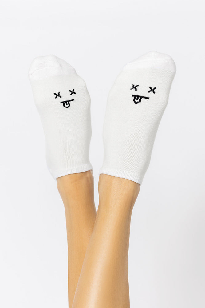 Dead Face Low Rise Socks - White Excellent