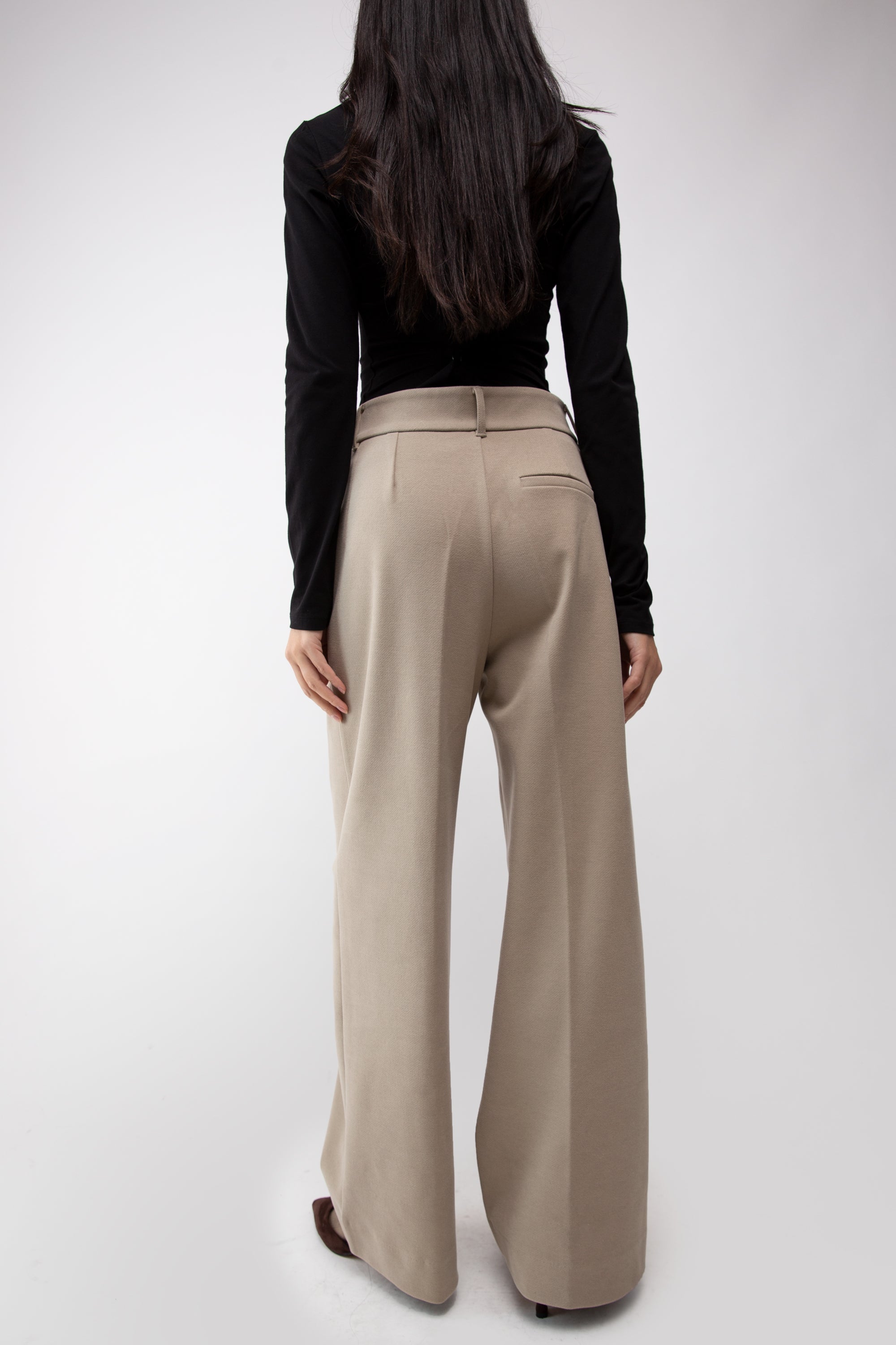 HIGH-RISE STRAIGHT LEG TROUSER WITH PLEATS Clearance Wiki