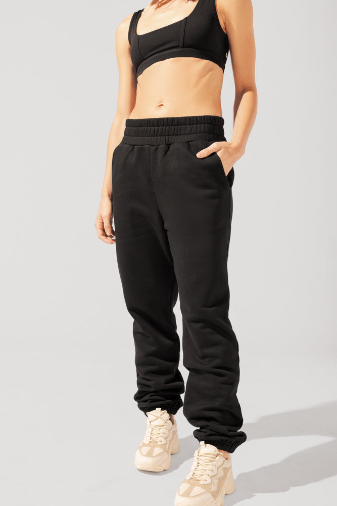 Cloud Rollover Sweatpant - Black Discount Official Site