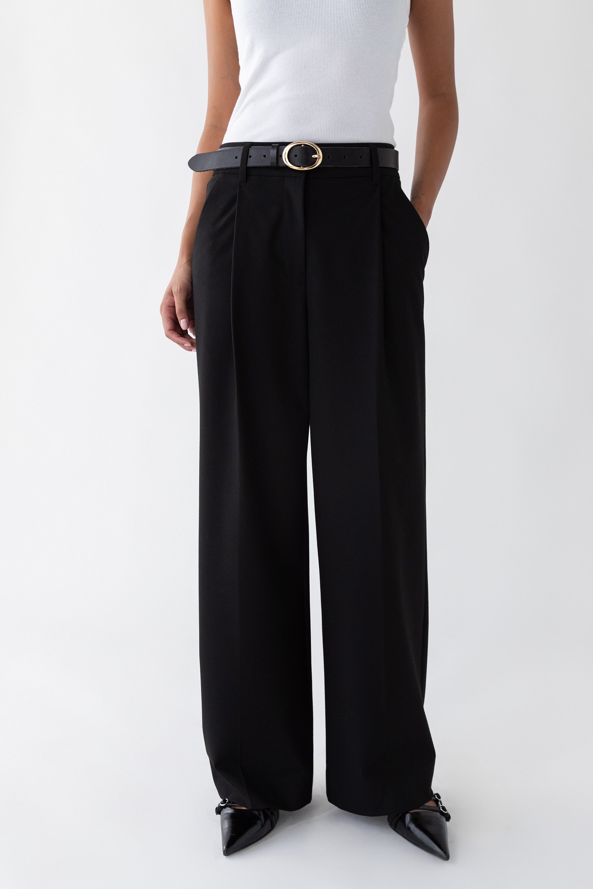 WIDE LEG HIGH-RISE DRESS PANT Reliable Sale Online