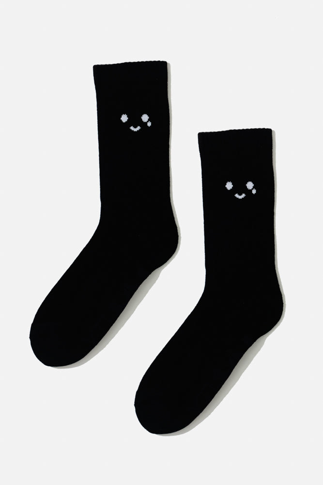 Happy Cry Face Mid-Calf Gym Socks - Black Professional Online