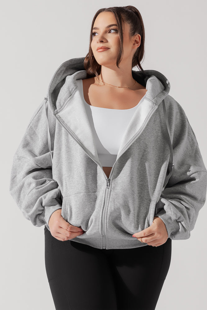 Zip Cloud Hoodie - Heather Grey Cheap Shop