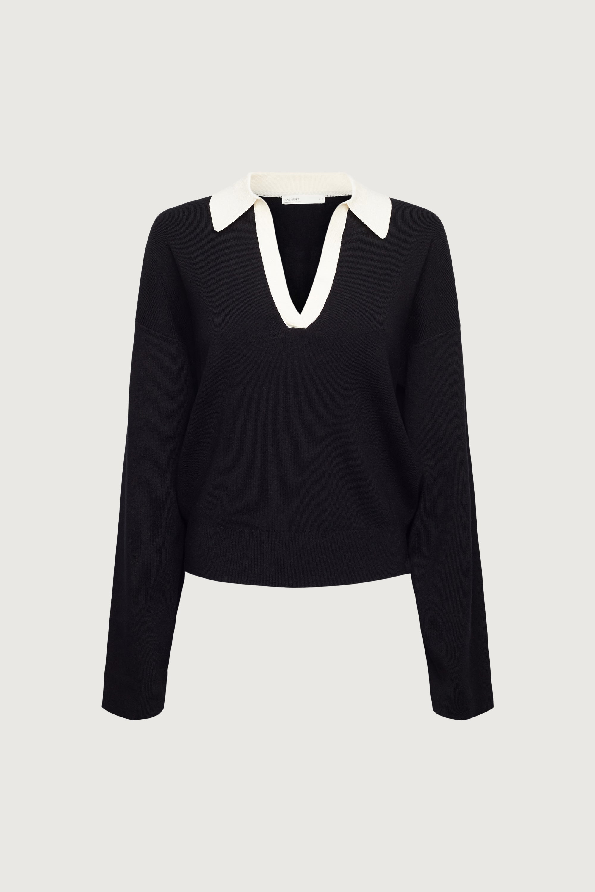 CONTRAST COLLARED SWEATER Buy Cheap Choice