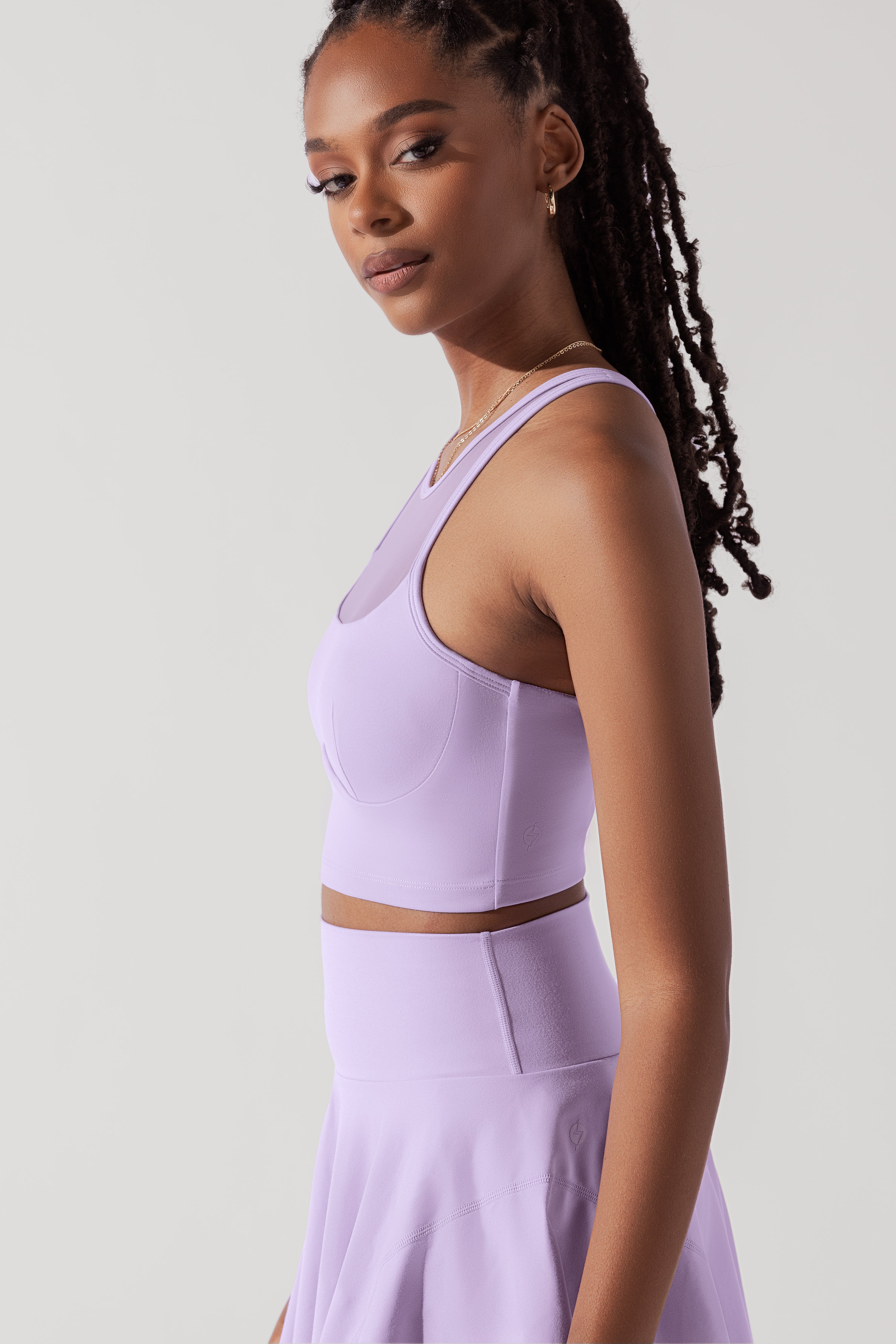 Celeste Mesh Crop Bralette - Digital Lavender Sale Amazon