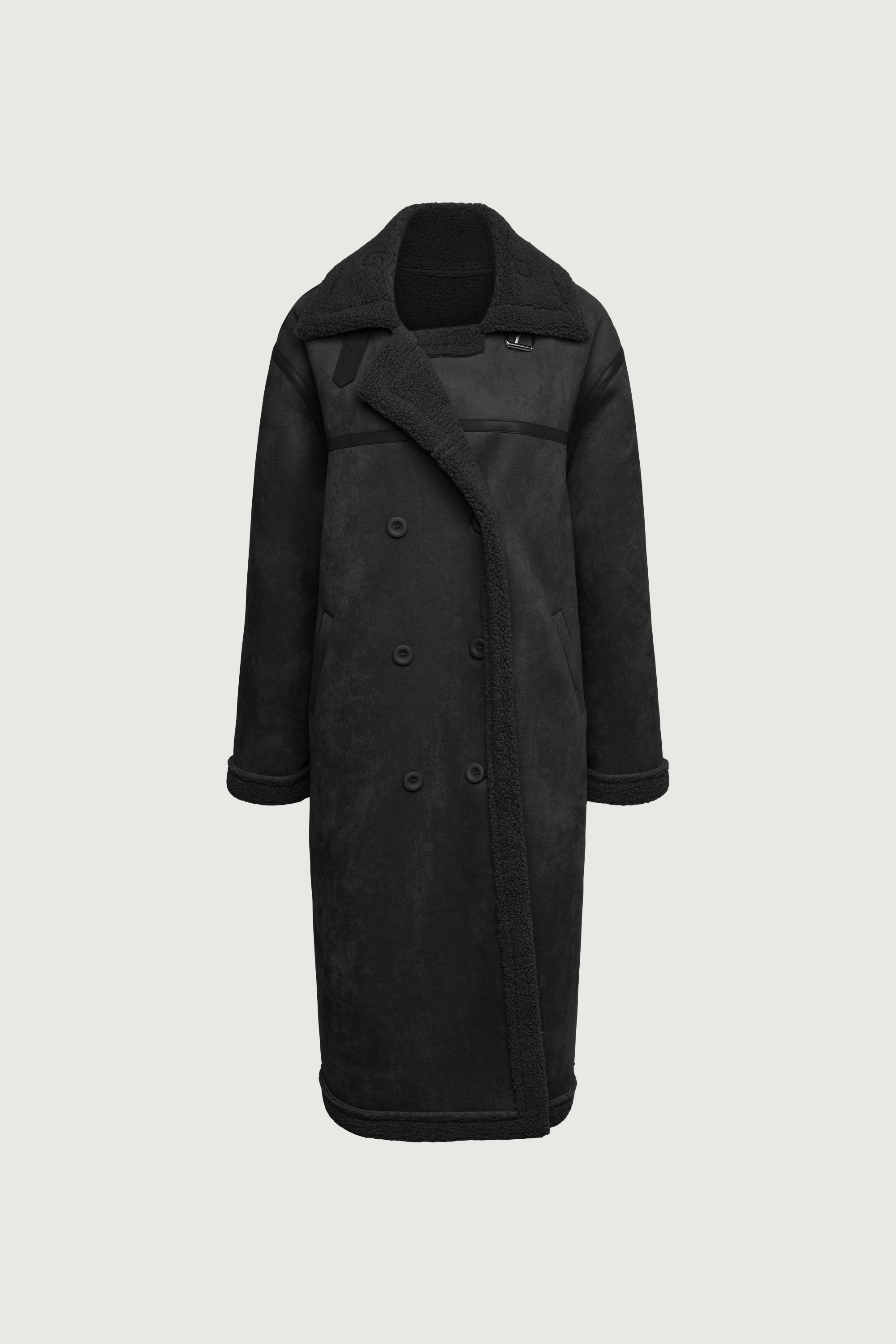 LONG VEGAN SUEDE COAT Discount Low Shipping Fee