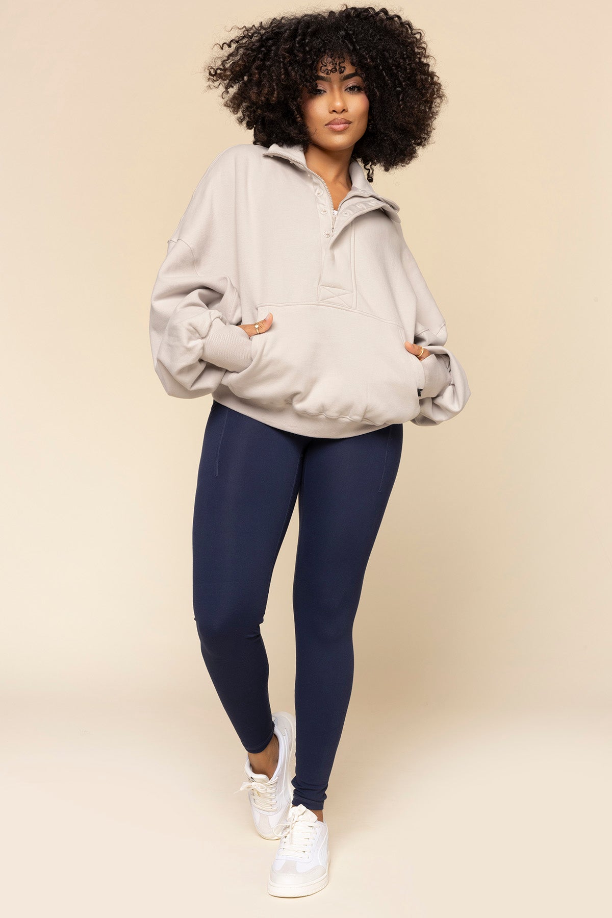 Ooey Gooey Half Zip Sweater - Silver Birch Get Authentic Sale Online