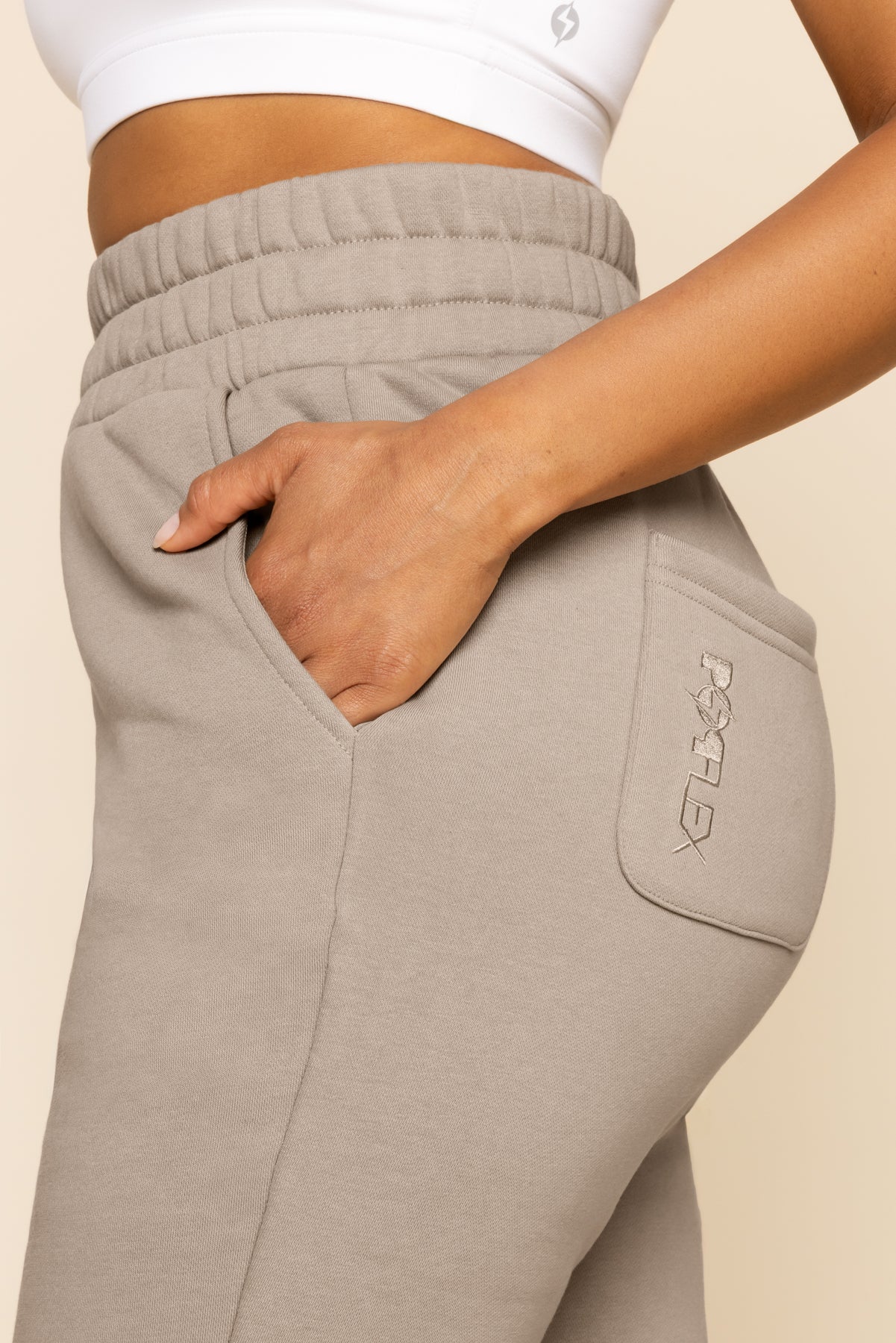 Cloud Rollover Sweatpant - Taupe Free Shipping Perfect