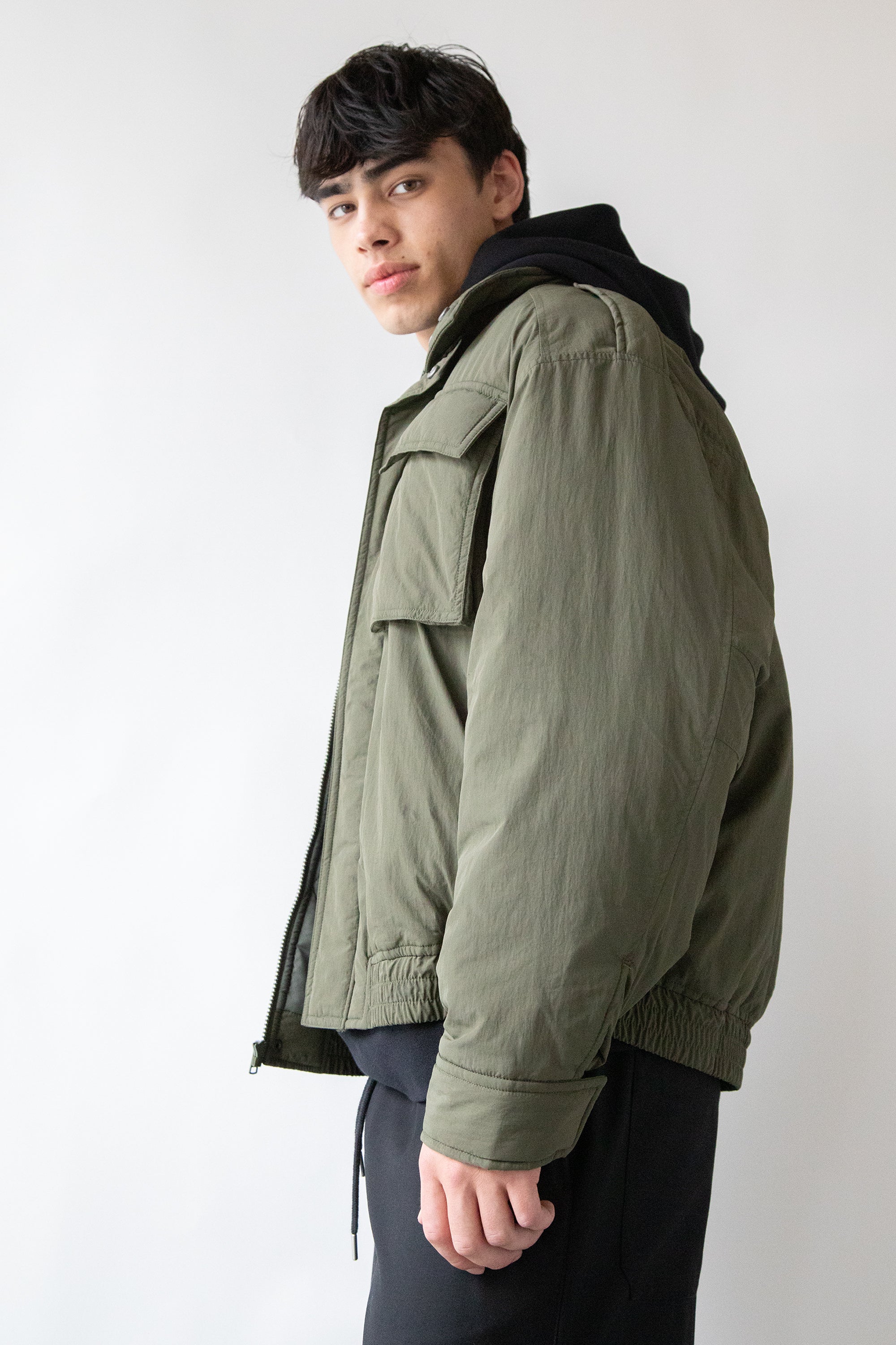 LS OVERSIZED NYLON BOMBER JACKET| OAK + FORT Cheap Visa Payment