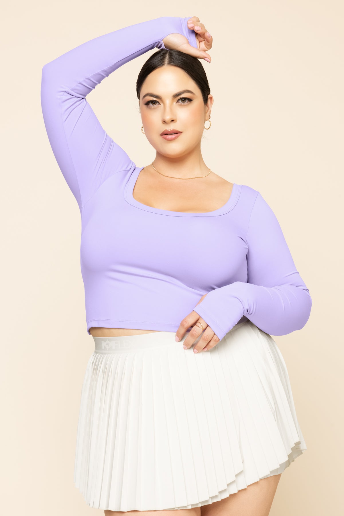 Your Favorite Long Sleeve Reversible Top - Digital Lavender Cheap Pice Store