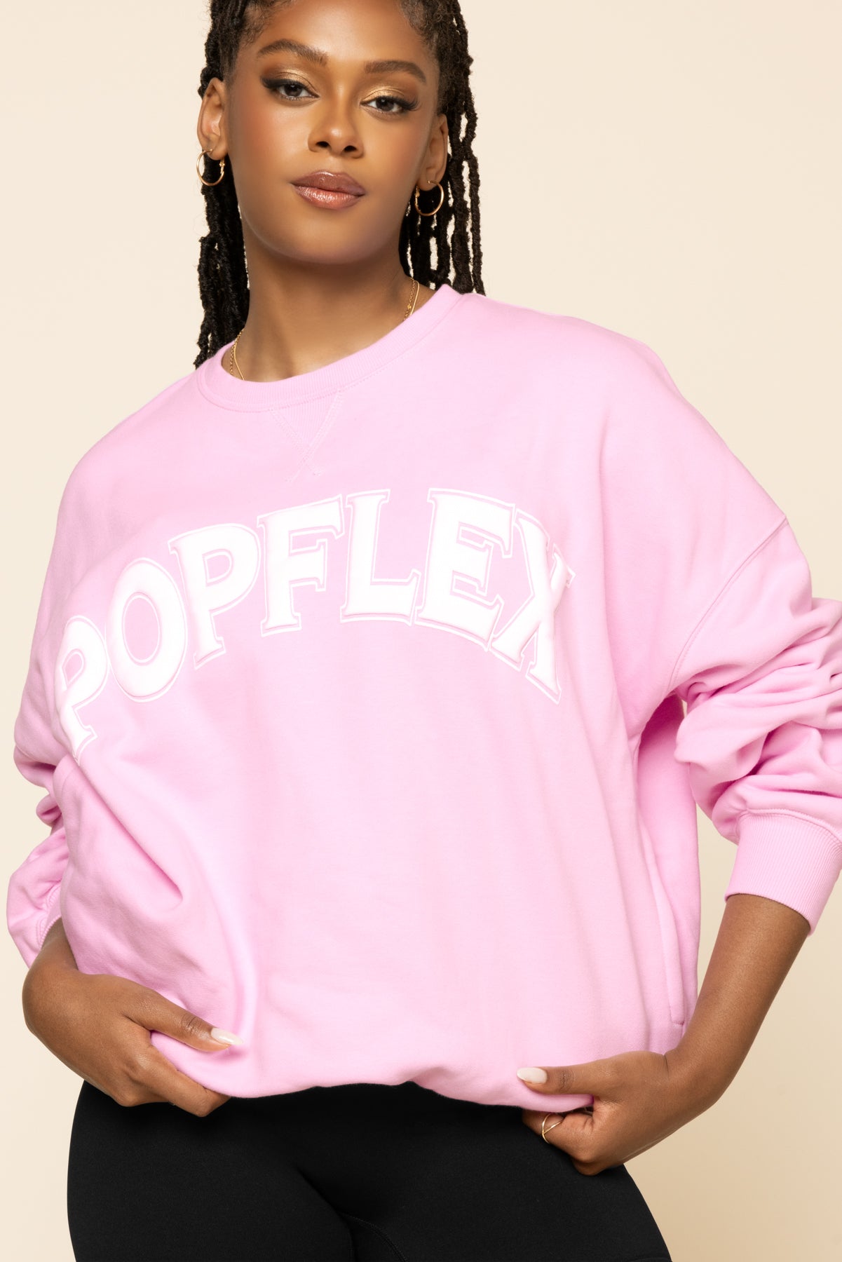 POPFLEX Cloud Crewneck Sweater - Pink Crush For Cheap Pice