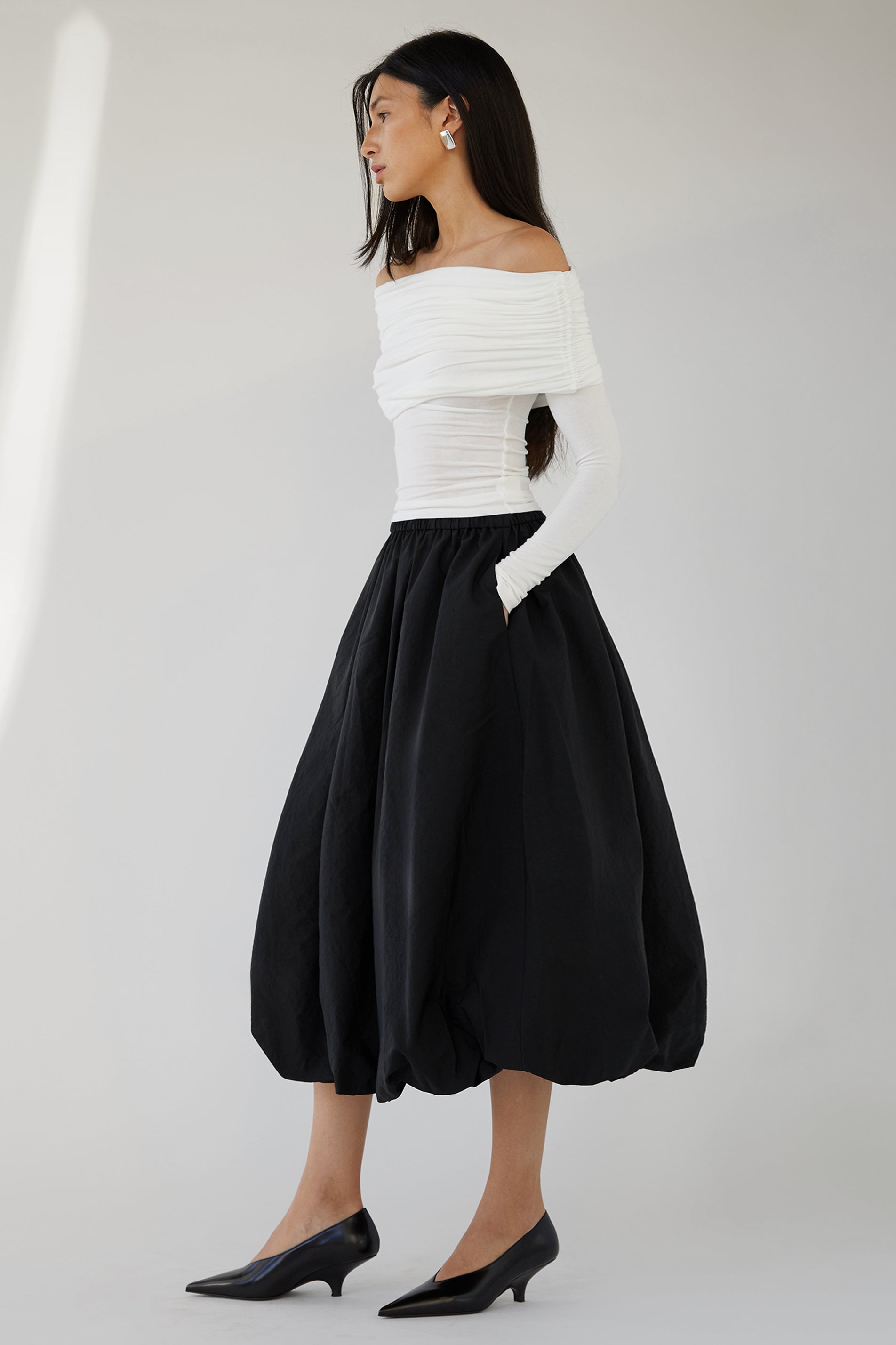 BUBBLE HEM MIDI SKIRT Quality Free Shipping Outlet