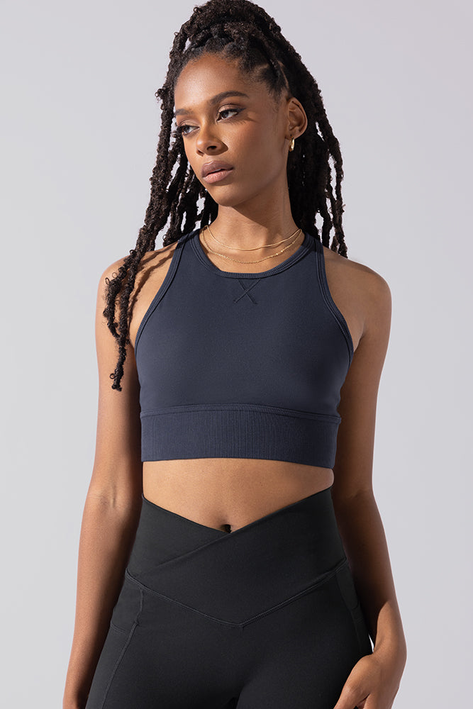 Sweat Sesh Crop Top - Smoky Navy For Sale Top Quality