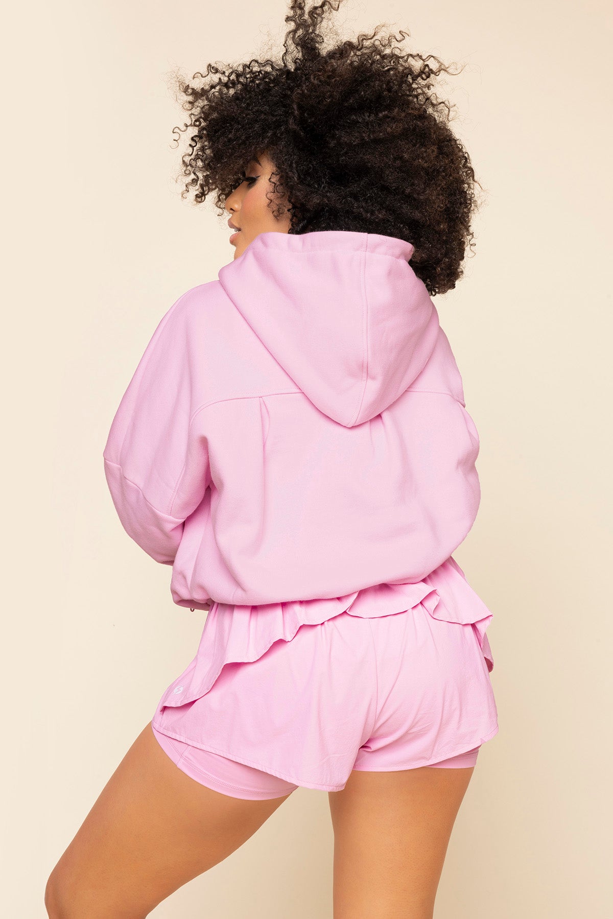 Half Zip Warm Up Hoodie - Perfect Pink Get Authentic Cheap Online