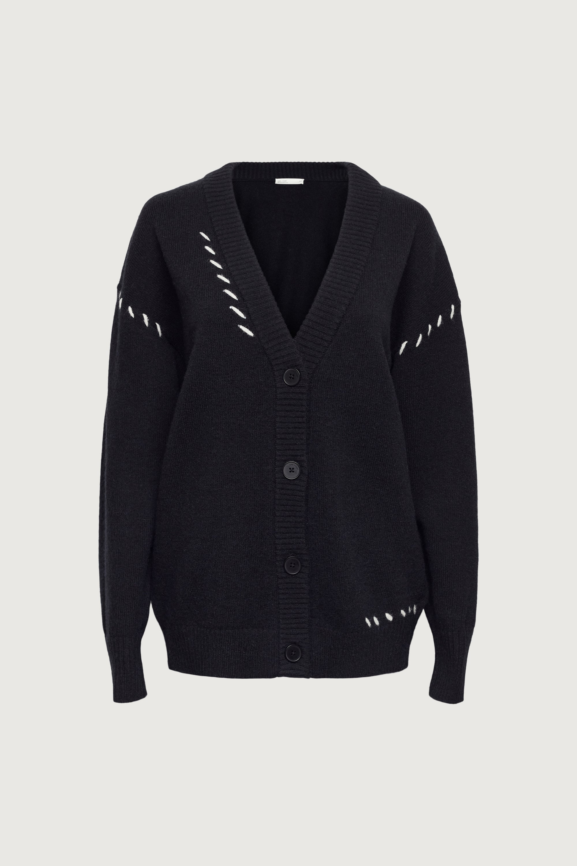 CONTRAST STITCH DETAIL BUTTON FRONT CARDIGAN Cheap Sale New Arrival