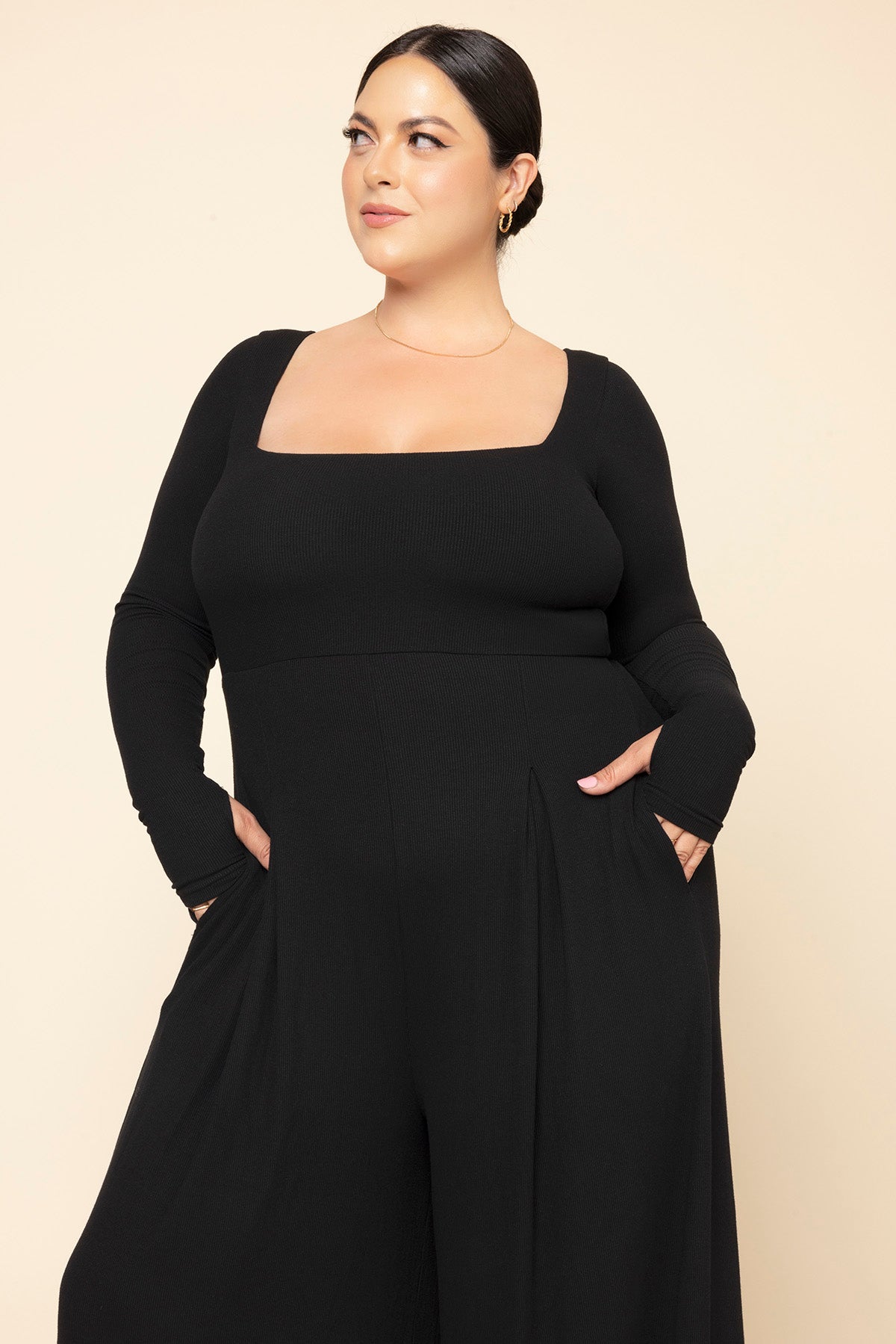 Go With The Flow Long Sleeve Jumpsuit - Black Deals Online