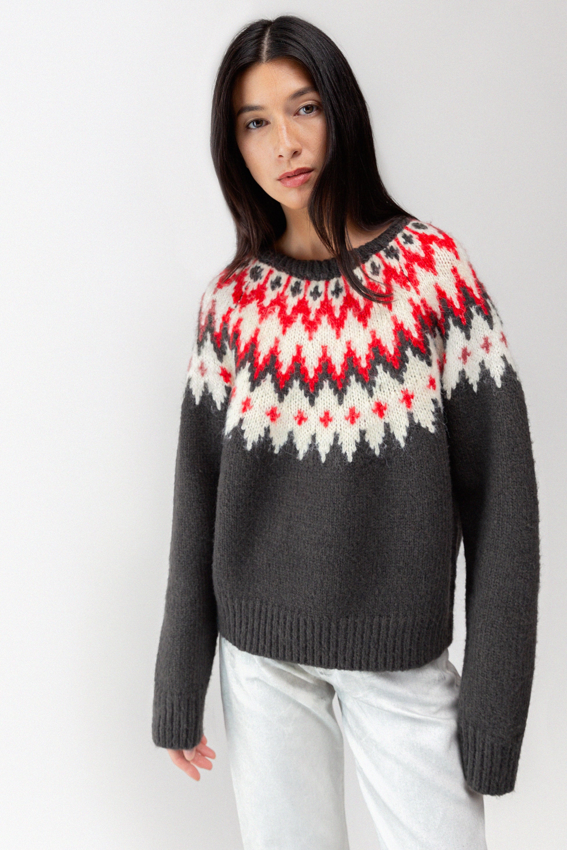 NORDIC PATTERN SWEATER Affordable Cheap Pice