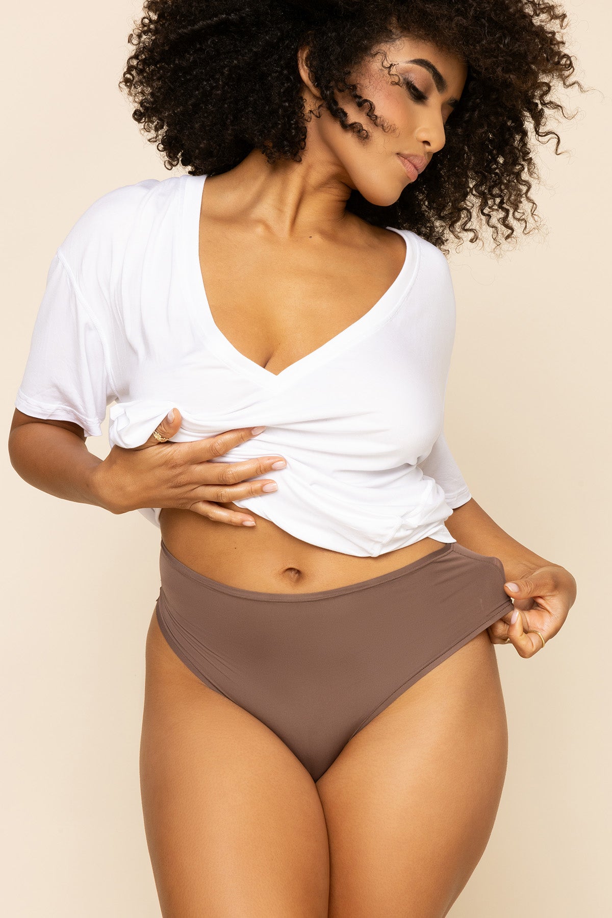 Next to Nothing Higher Rise Thong Panty - Dark Mocha Free Shipping Get To Buy