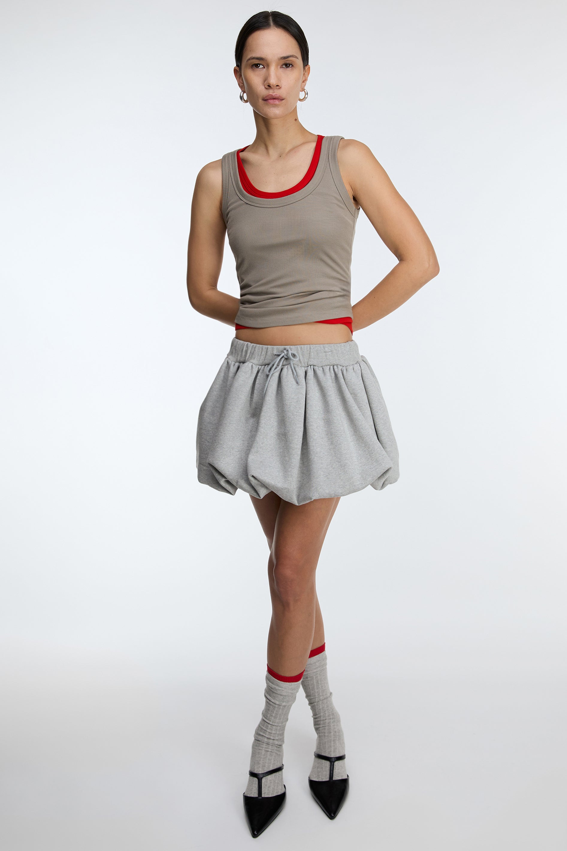 MINI BUBBLE HEM FLEECE SKIRT Free Shipping Deals