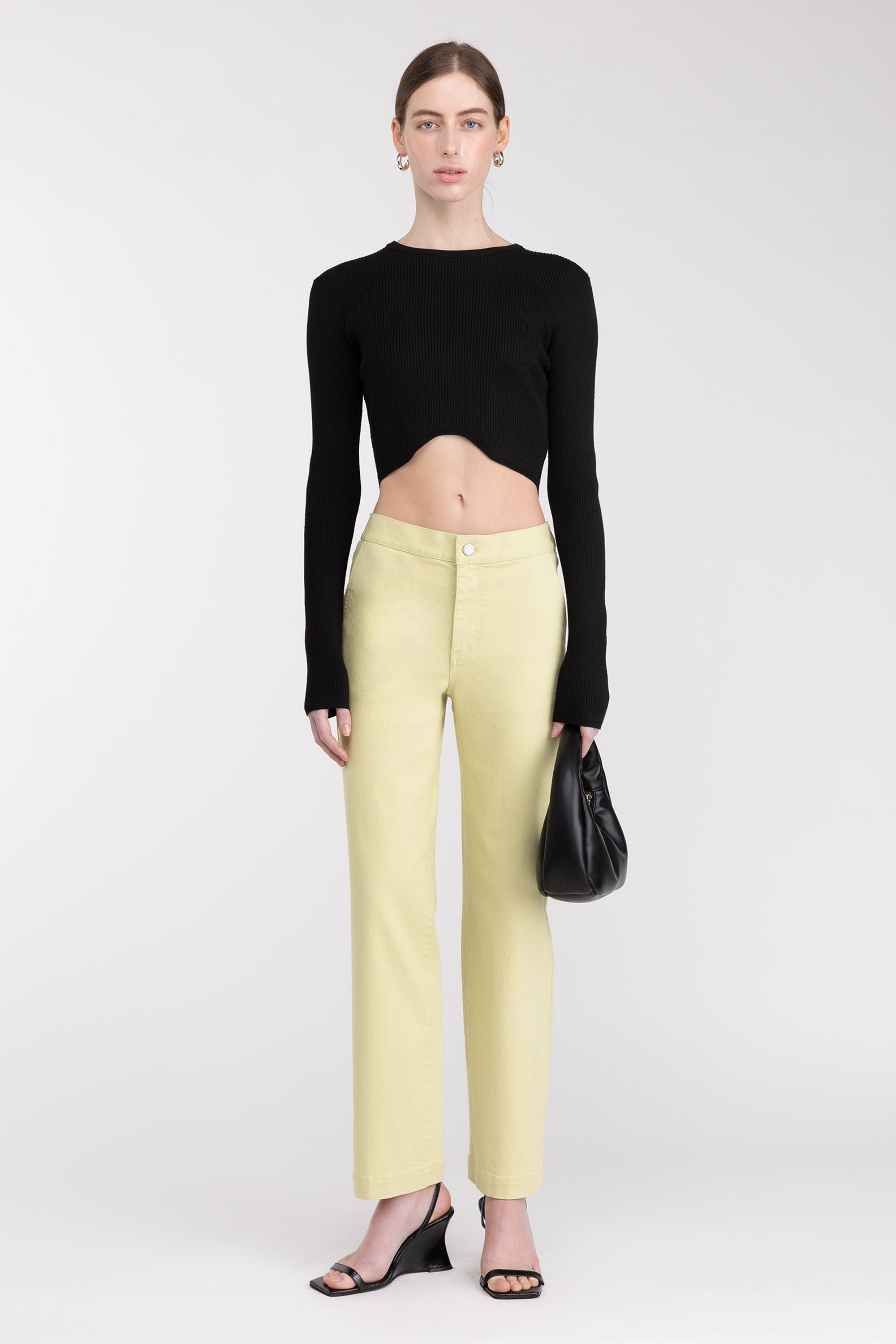 LONG LENGTH TWILL WIDE LEG PANT Supply Cheap Pice